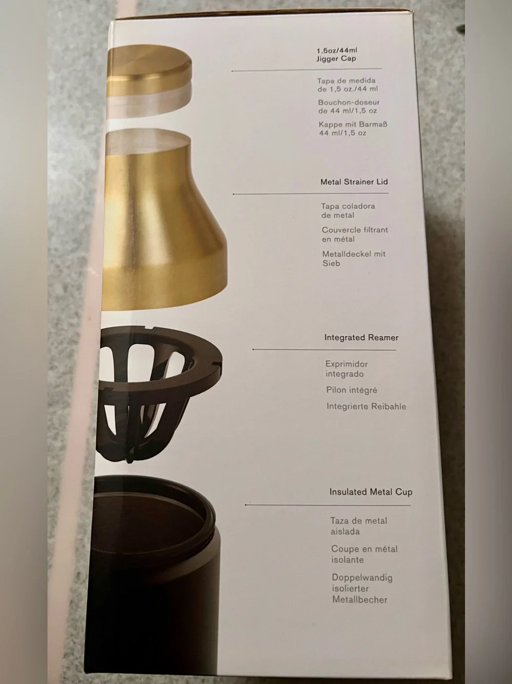 RBT Gold and Black Matte Cocktail Shaker New